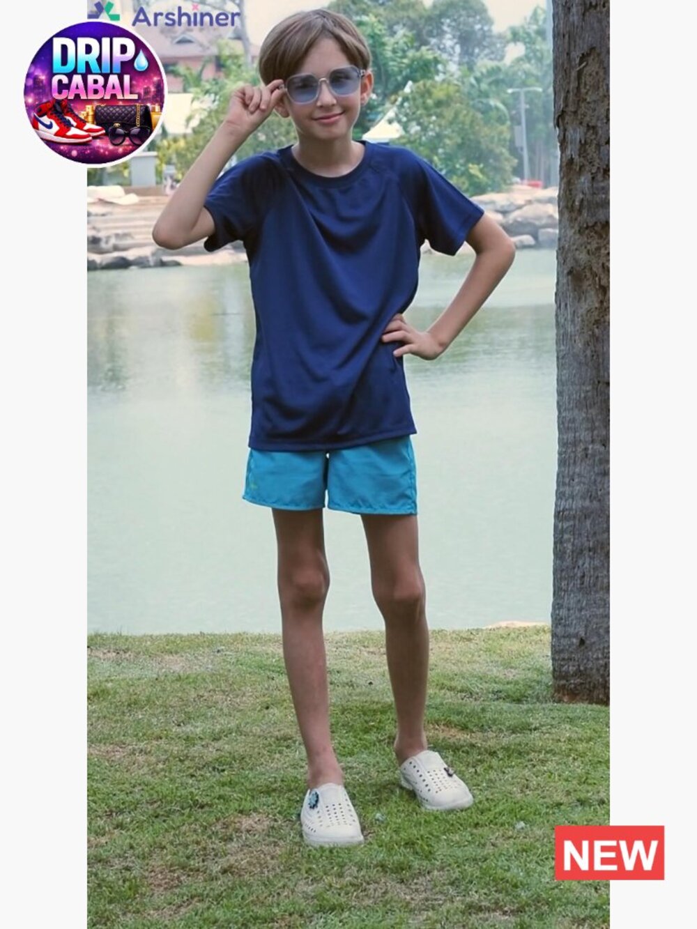 Boys UPF 50+ Rash Guard Swim Shirt Short Sleeve Quick Dry Sun Protection - Picture 7 of 7